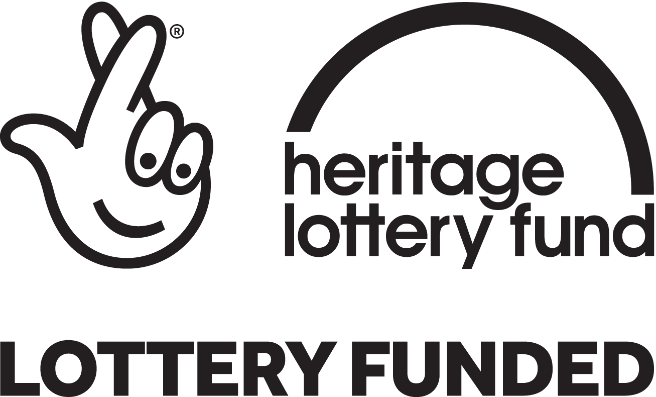 Black and white heritage lottery funded logo