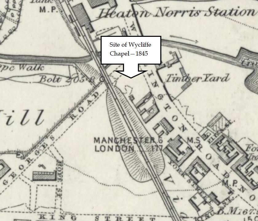Empty site in 1845 where the church now stands