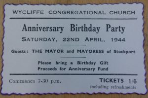 Ticket for the 1944 Anniversary Birthday Party