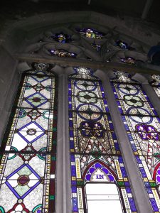 Close up of the stained glass window